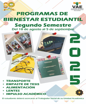 Anuncio Programa de bienestar estudiantil - segundo semestre